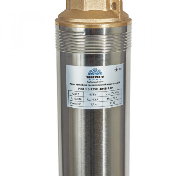 Насос погружной центробежный скважинный устойчив к песку Vitals Aqua PRO 3.5-13SD 3048-1.0r
