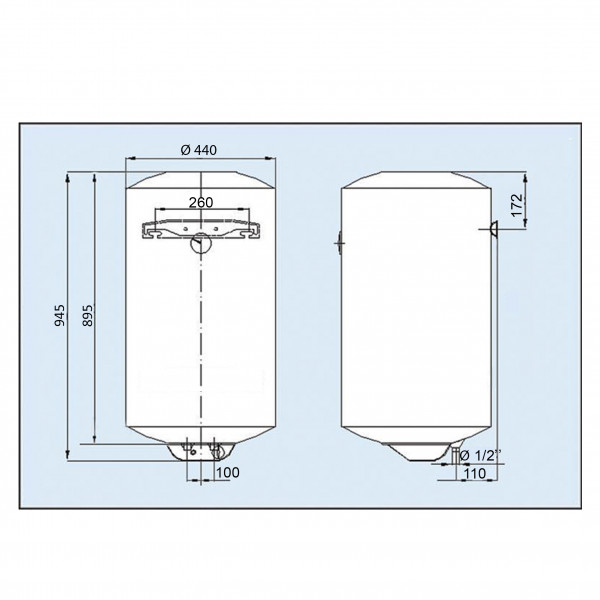 Водонагрівач LEOV LV Dry 100 l сухий тен (100L D)