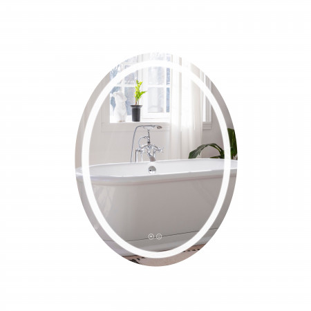 Дзеркало Qtap Mideya 500х700 з LED-підсвічуванням Touch, з антизапотіванням, димером, рег. яскравості QT2078NCR5070W