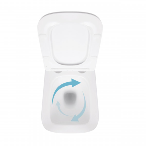 Унітаз підвісний Qtap Crow безобідковий з сідінням Soft-close QT05335170W