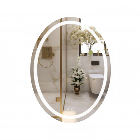 Зеркало Qtap Mideya (DC-F801) 600х800 с LED-подсветкой Touch, с антизапотеванием, диммером, рег. яркости QT2078F801W