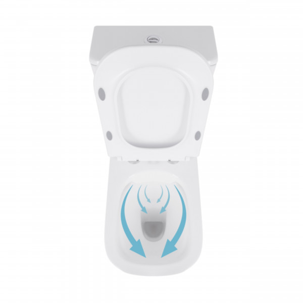 Унітаз-компакт Qtap Presto Quadro безободковий з сидінням Soft-close QT24221215AW