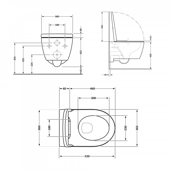 Унітаз підвісний Qtap Swan безобідковий з сідінням Soft-close QT16335178W