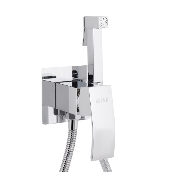 Набор для гігієнічного душу Qtap Swan Cascada прямокутний QTSWA262CRM45567 Chrome