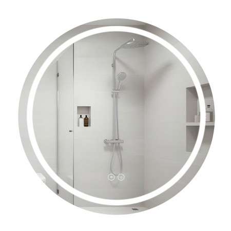 Дзеркало Qtap Mideya R800 з LED-підсвічуванням Touch, з антизапотіванням, димером, рег. яскравості QT2078NCR8080W