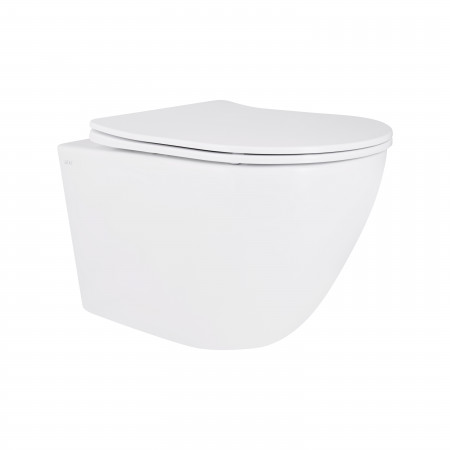 Унитаз подвесной Qtap Robin New безободковый с сиденьем Soft-close QT13332381АSW
