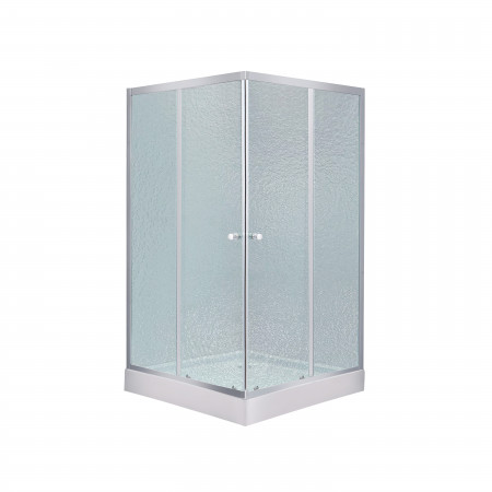 Набор Lidz душевая кабина Wawel SC80x80.SAT.LOW.FR, стекло Frost 4 мм + поддон Mazur