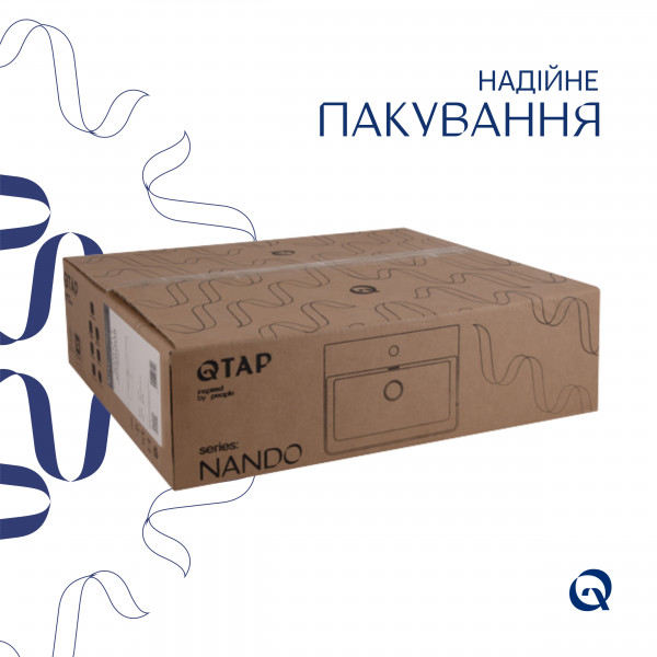 Комплект Qtap Nando LT: Раковина підвісна прамокутна 500х420х130 мм White + Донний клапан PU02O
