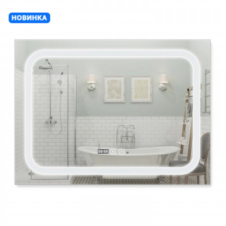 Зеркало Qtap Mideya (DC-F906) 800х600 с LED-подсветкой Touch, с диммером, рег. яркости QT2078F906W