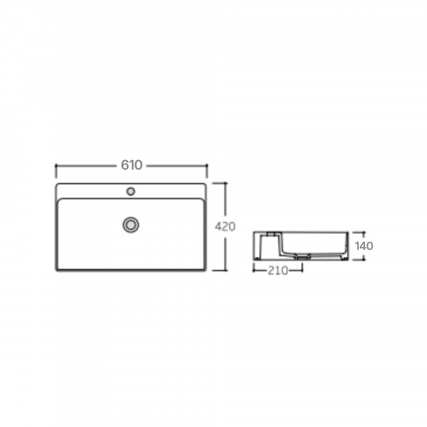Раковина Qtap Nando LT 610х420х140 White QT12116146W
