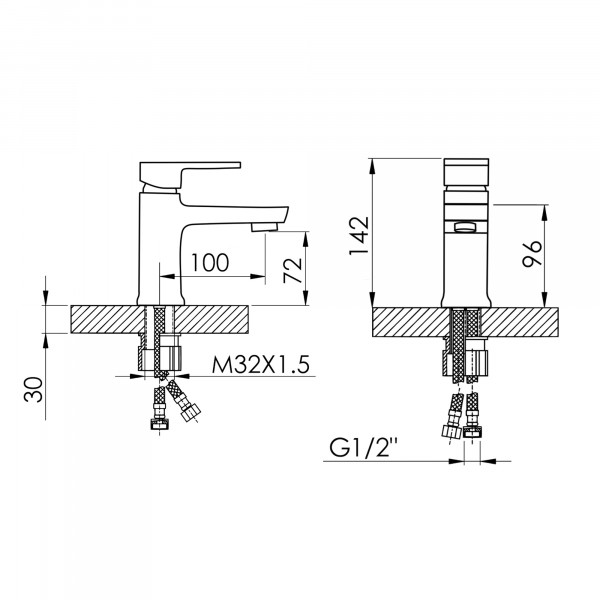 Смеситель для раковины Lidz Wawel 001 (k35) LDWAW001CRM45387 Chrome