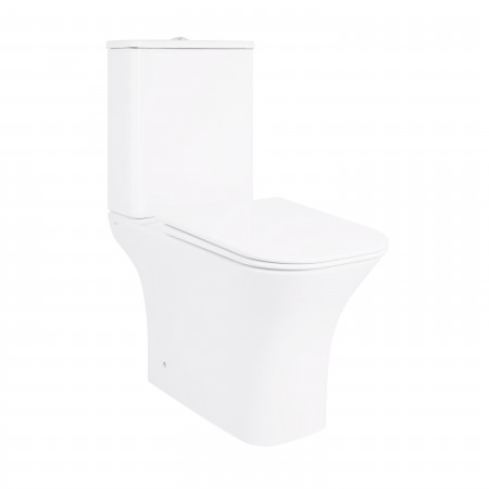 Унитаз-компакт Qtap Presto Quadro безободковый с сиденьем Soft-close QT24221215AW