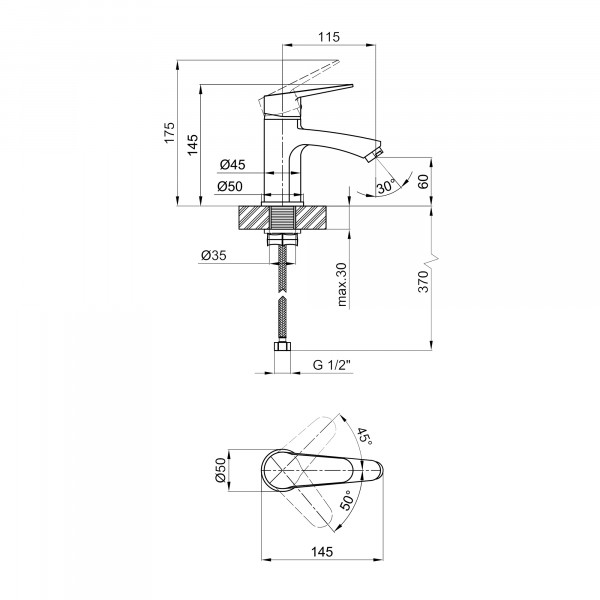 Змішувач для раковини Lidz Nicole 001F (k35) LDNIC001FCRM21880 Chrome