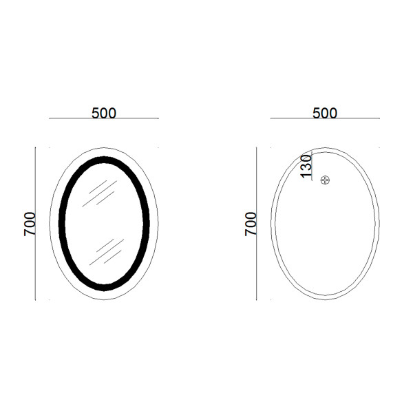 Зеркало Lidz Vida 700х500 с LED-подсветкой Touch, с антизапотеванием, с диммером, рег. яркости LD78LF5070