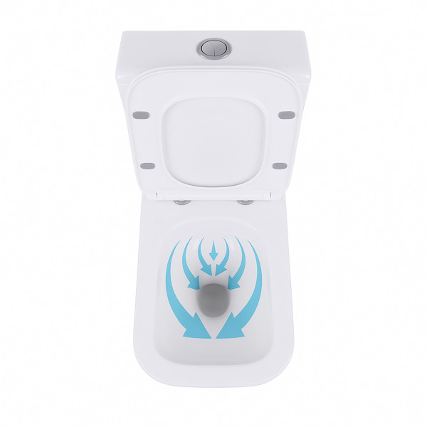 Унітаз-компакт Qtap Crow безобідковий з сідінням Soft-close QT05222170W