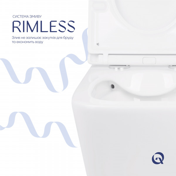 Унітаз підвісний Qtap Tern безобідковий з сідінням Soft-close QT1733052ERW