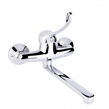Смеситель для кухни локтевой Lidz Watt 009 настенный  (k35) LDWAT009CRM34862 Chrome