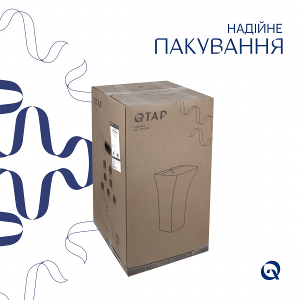 Комплект Qtap Crow: Раковина напольна моноблок 445x420x840 мм White + Донний клапан PU02O