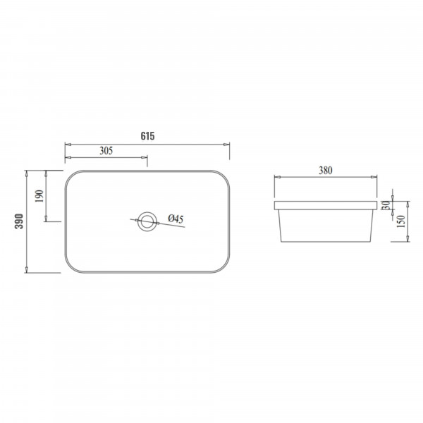 Раковина Qtap Scorpio 615х390х150 White QT1411K491WN