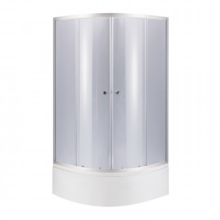 Lidz Latwa SC90x90.SAT.HIGH.GR Душевая кабина полукруглая, стекло тон 4 мм + Lidz Душевой поддон KAPIELKA ST90x90x41, с панелью