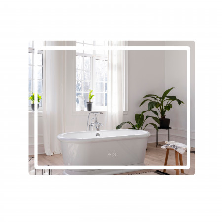 Зеркало Qtap Mideya (DC-F910) 1000х800 с LED-подсветкой Touch, с антизапотеванием, диммером, рег. яркости QT2078F910W