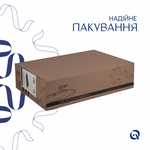 Комплект Qtap Scorpio: Раковина накладна прамокутна 550х390х120 мм Matt Black + Донний клапан PU03