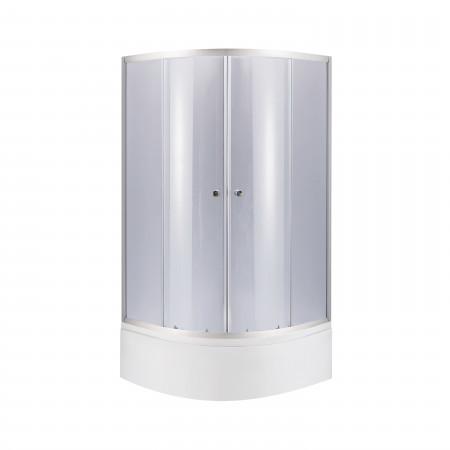 Lidz Latwa SC80x80.SAT.HIGH.GR Душевая кабина полукруглая, стекло тон. 4 мм + Lidz Душевой поддон KAPIELKA ST80x80x41, с панелью