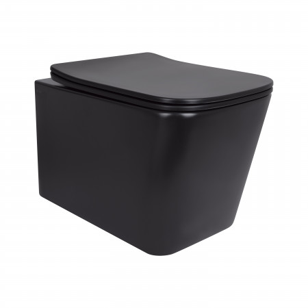 Унитаз подвесной Qtap Tern New Ultra Quiet с сиденьем с сиденьем Soft-Close MATT BLACK QT17332303ASMB
