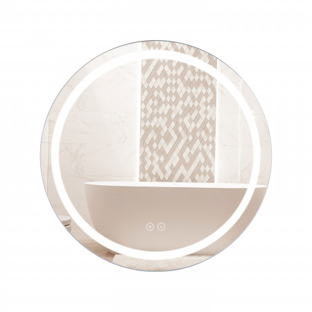 Зеркало Qtap Mideya (DC-F803) R600 с LED-подсветкой Touch, с антизапотеванием, диммером, рег. яркости QT2078F803W