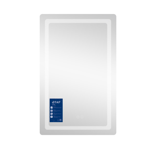 Дзеркало Qtap Mideya (DC-F911) 500х800 з LED-підсвічуванням Touch, з антизапотіванням, димером, рег. яскравості QT2078F911W