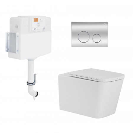 Готовое решение Qtap для ванной комнаты: напольный безбачковый унитаз Tern Ultra Quiet 560x340x400 + бачок скрытого монтажа