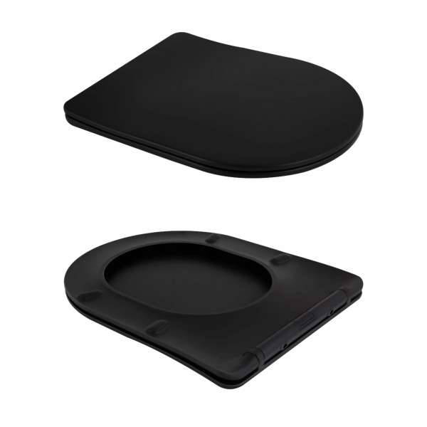 Унітаз підвісний Qtap Scorpio Ultra Quiet безобідковий з сидінням Soft-close MATT BLACK QT14332380AMB