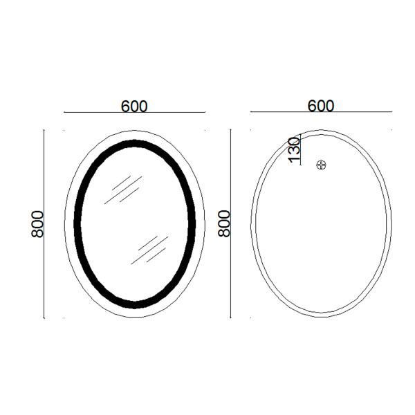 Зеркало Lidz Vida 800х600 с LED-подсветкой Touch, с антизапотеванием, с диммером, рег. яркости LD78LF6080