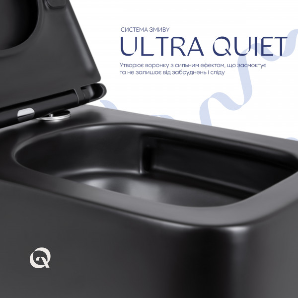 Унітаз підвісний Qtap Gemini безободковий з сидінням Soft-close QT2533076EUQMB