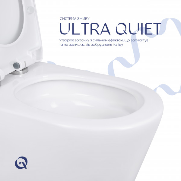 Унітаз-моноблок підлоговий Qtap Swan Ultra Quiet безобідковий з сидінням Soft-close WHITE QT16226080AW