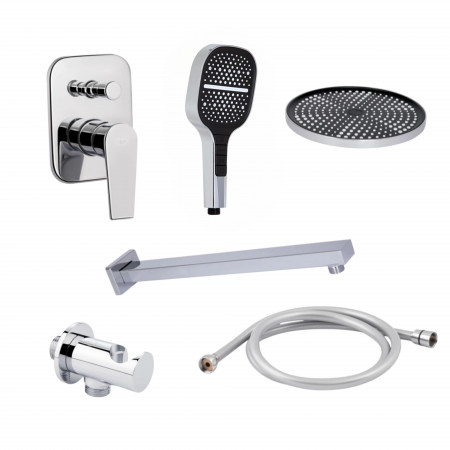 Комплект Qtap Stenava:Смеситель QTST6245102DC+Душ. набор(QTHLA107CRM45948+QTRUC125CRM45956+QTTRU120CRM45928+QTCRMA030+QTCRMB030+QTHADPVC160C)