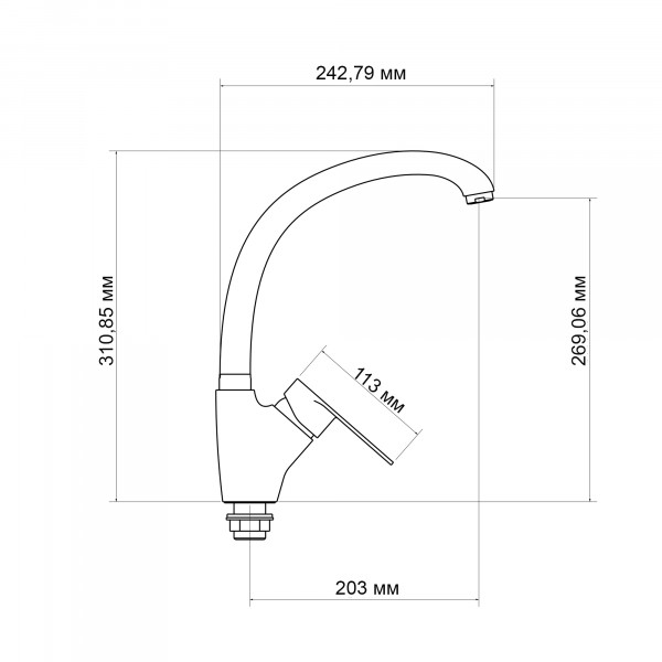 Змішувач для кухні Lidz Tani 007F (k40) LDTAN007FCRM44970 Chrome