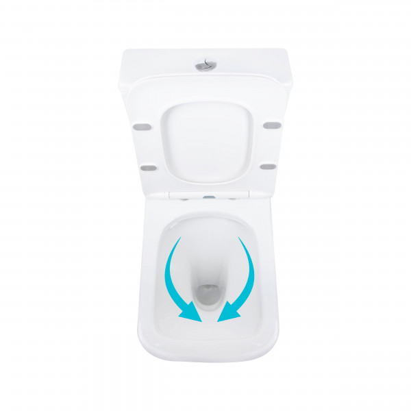Унітаз підлоговий Qtap Aries Rimless безобідковий з сидінням Soft-close WHITE QT03228302W