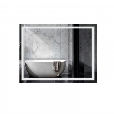 Дзеркало Qtap Mideya 900х700 з LED-підсвічуванням Touch, з антизапотіванням, з димером, рег. яскравості Reverse QT2078NCF9070W