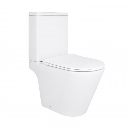 Унитаз напольный Qtap Dove Rimless безободковый с сиденьем Soft-close WHITE QT06228380BW