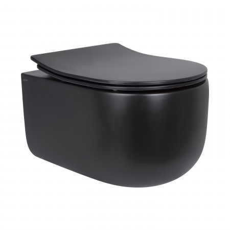 Унитаз подвесной Qtap Taurus безободковый с сиденьем Soft-close QT2433084EUQMB