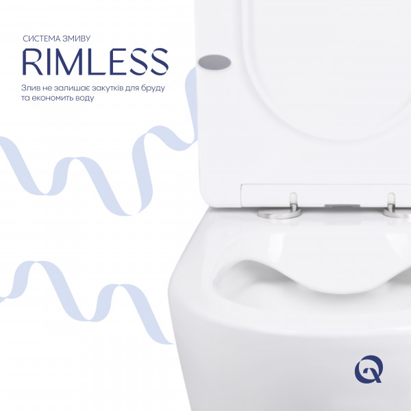 Унітаз-компакт Qtap Stork/Swan безобідковий з сідінням Soft-close QT15222178W