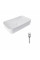 Комплект Qtap Tern: Раковина накладна прамокутна 610x350x135 мм WHITE + Донний клапан PU02
