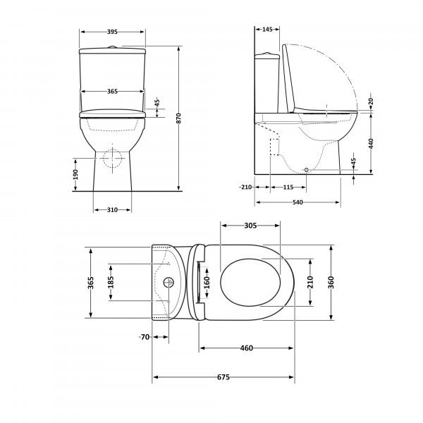 Унітаз-компакт Qtap Scorpio безободковий Ultra Quiet з сидінням Soft-close QT14222125AUQW