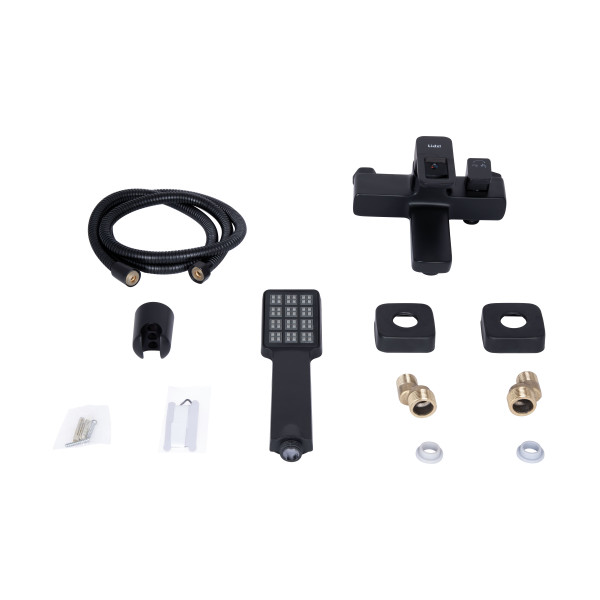 Змішувач для ванни Lidz Wawel 006 (з душовим гарнітуром) (k35) LDWAW006BLA45393 Black