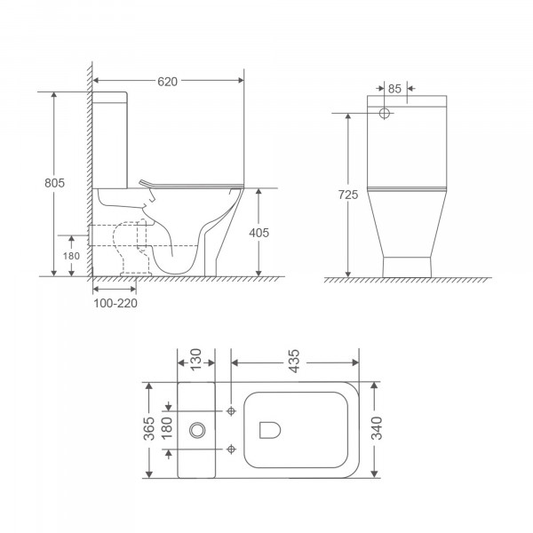 Унітаз-компакт Qtap Cardinal Ultra Quiet безободковий з сидінням Soft-close QT04222168AUQ3W