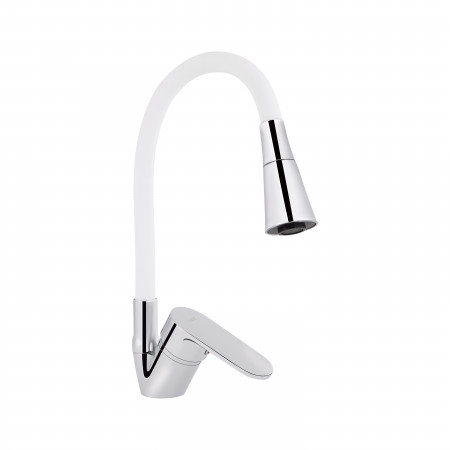 Смеситель для кухни Lidz Tani 008F3 с гибким изливом (k40) LDTAN008F3WCR37037 White / Chrome