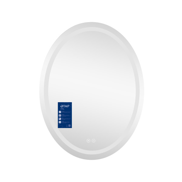 Дзеркало Qtap Mideya (DC-F801) 600х800 з LED-підсвічуванням Touch, з антизапотіванням, димером, рег. яскравості QT2078F801W