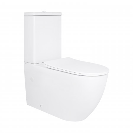 Унитаз напольный Qtap Grand Ultra Quiet безободковый с сиденьем Soft-close WHITE QT26228301W