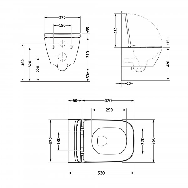 Унітаз підвісний Qtap Gemini безободковий з сидінням Soft-close QT2533076EUQW